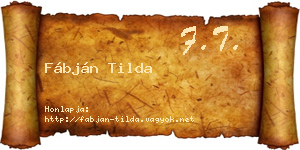 Fábján Tilda névjegykártya